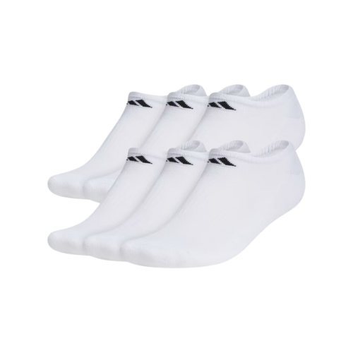 Adidas Men's Athletic Cushioned No-Show Socks (6 Pack) White