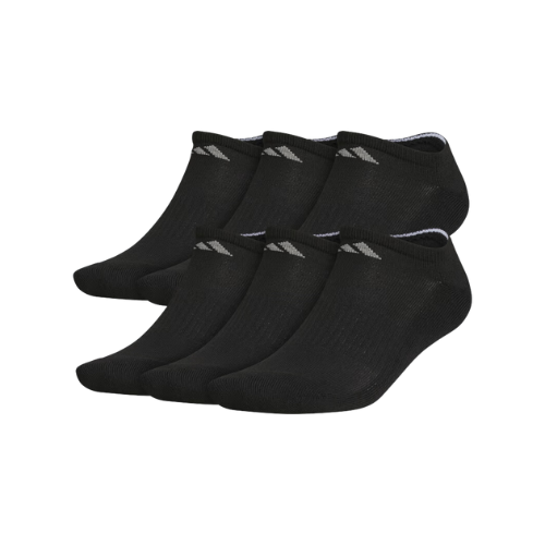 Adidas Men's Athletic Cushioned No-Show Socks (6 Pack) Black