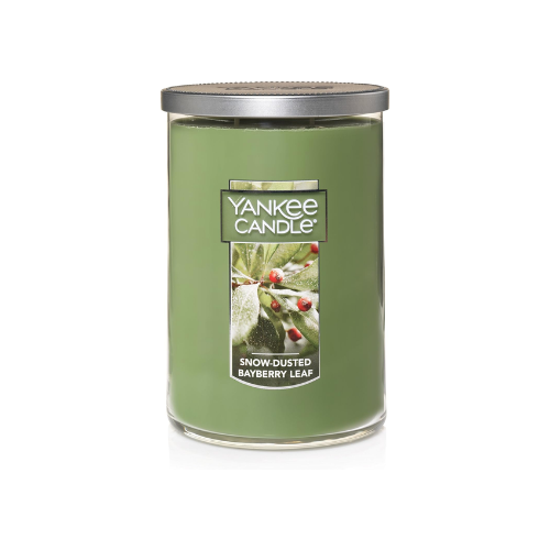 Yankee Candle Snow Dusted Bayberry Leaf Scented, Classic 22oz Large Tumbler 2-Wick Candle, Over 75 Hours of Burn Time