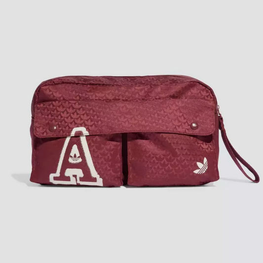 Adidas Trefoil Jacquard Monogram Oversized Waist Bag 'Red'