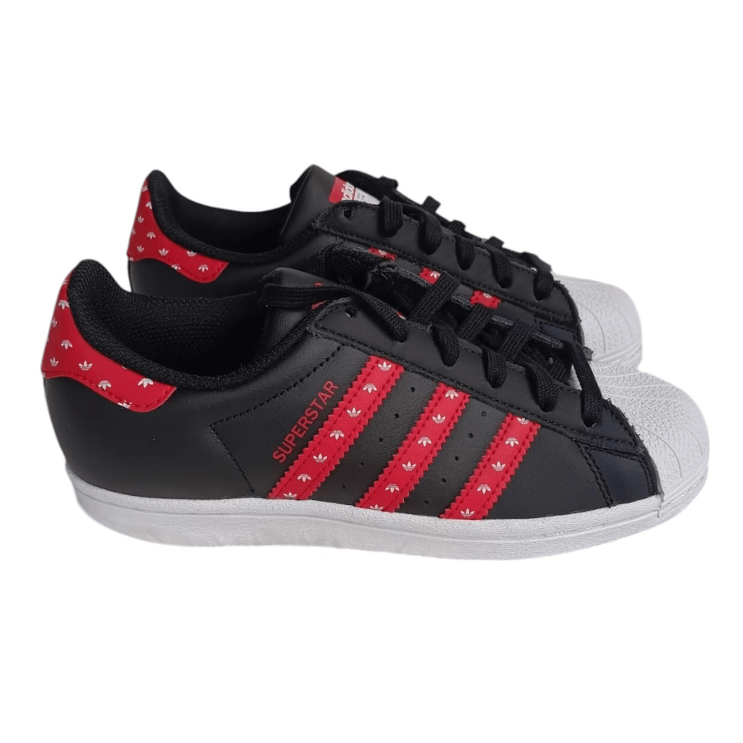 Adidas - Kid's Superstar J Youth Shoes - Black/ Red/ White