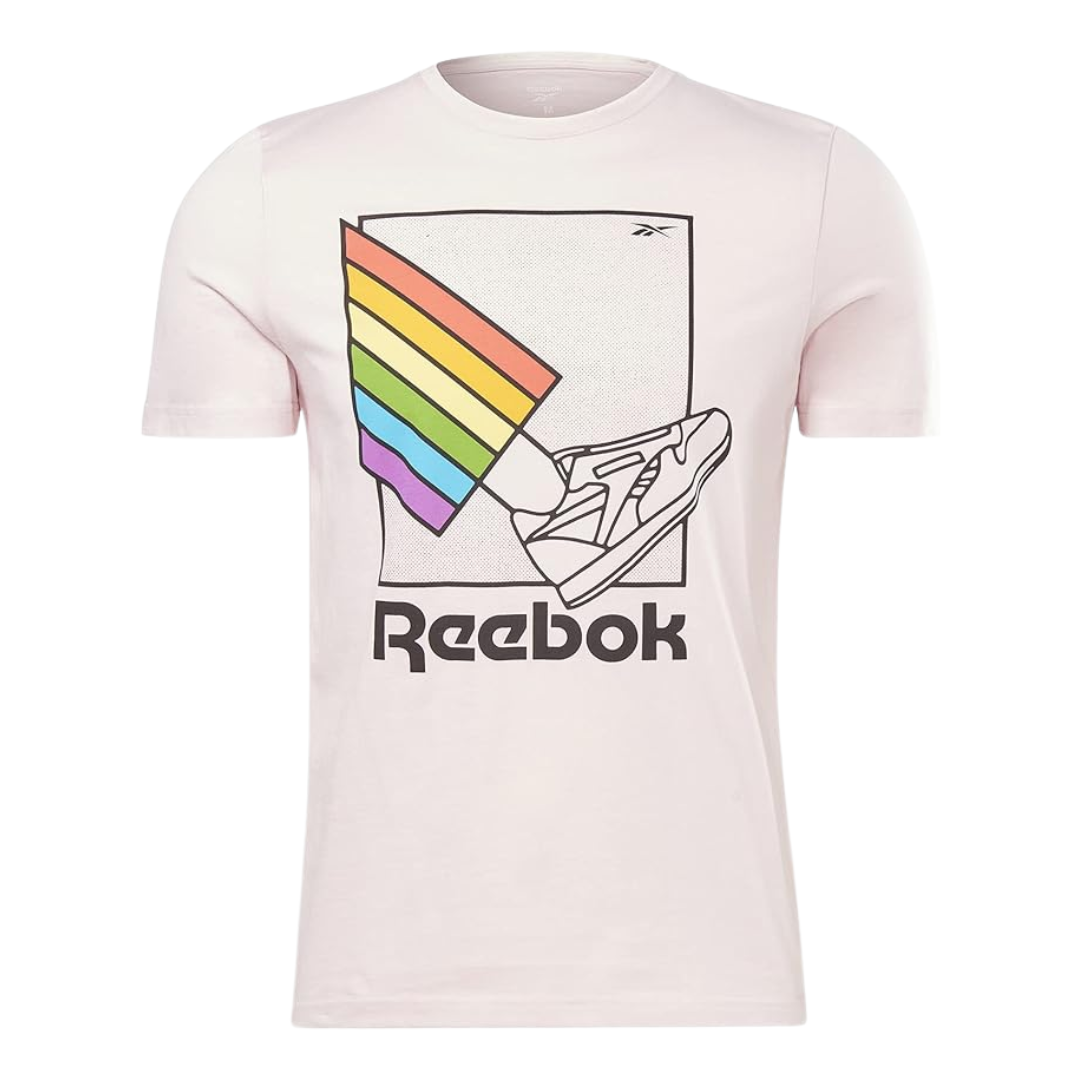 Reebok - Men's Ts Pride Graphic Tee - Frost Berry / Pride Rainbow Graphic