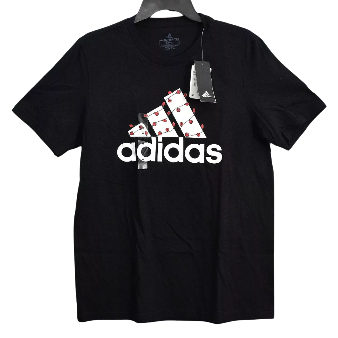 Adidas - Men's Winter Holiday Lights Amplifier Logo Graphic Tee - Black