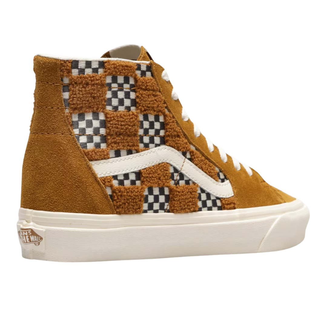 Vans - Men's Sk8 - Hi Tapered Tufted Check - Golden Brown