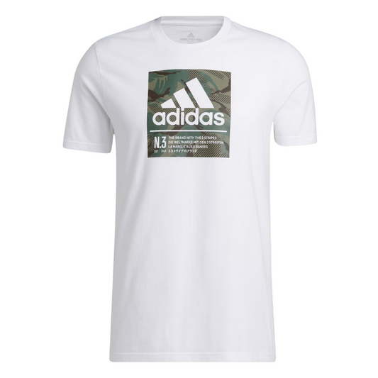 Adidas - Men’s Camo Box Graphic Tee - White / Legacy Green