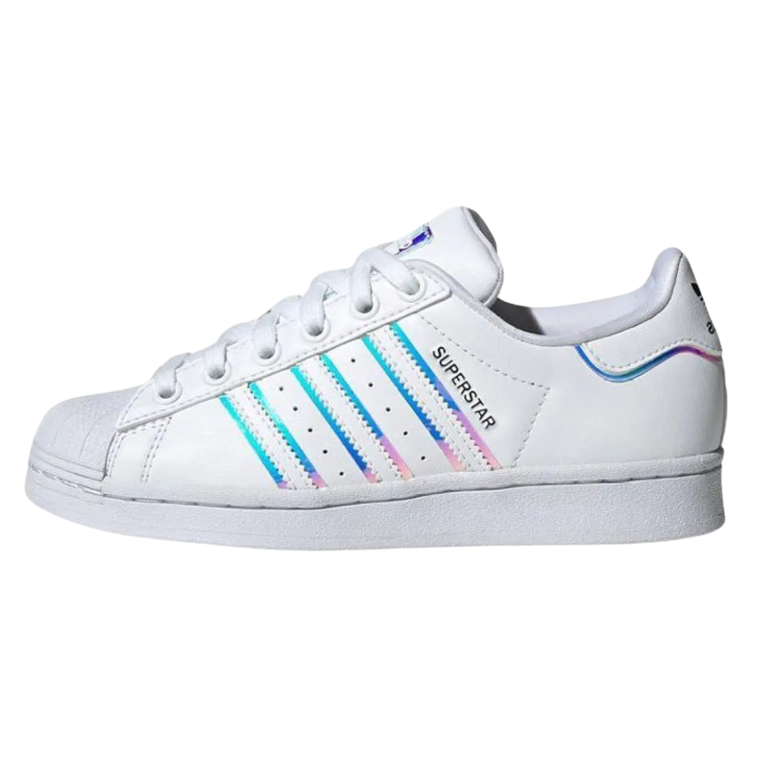 Adidas - Kid's Superstar Big Kid 'Iridescent' - Cloud White / Cloud White / Core Black