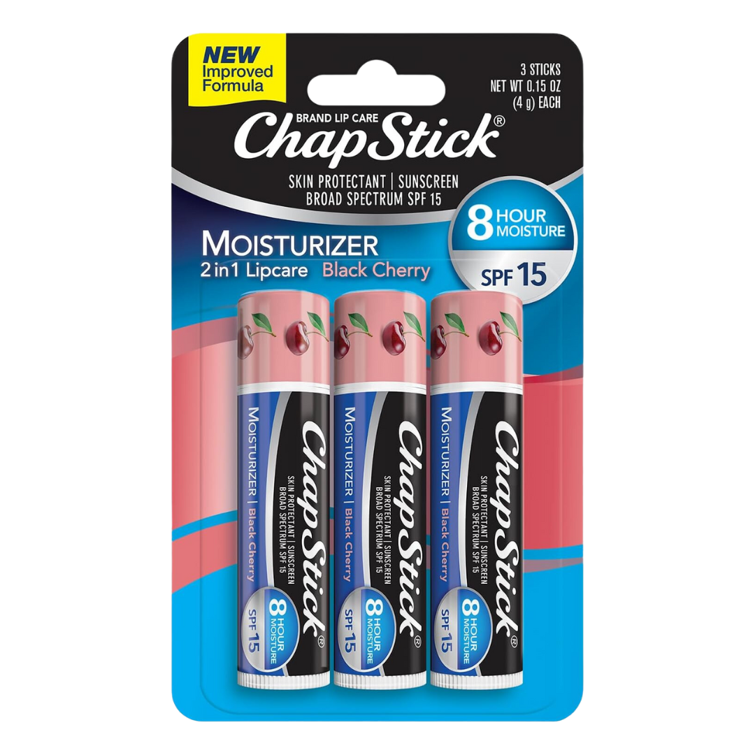 Chapstick - Moisturizer 2 - in - 1 Lipcare SPF 15 - Black Cherry - 0.15 Oz ( Pack of 3 )