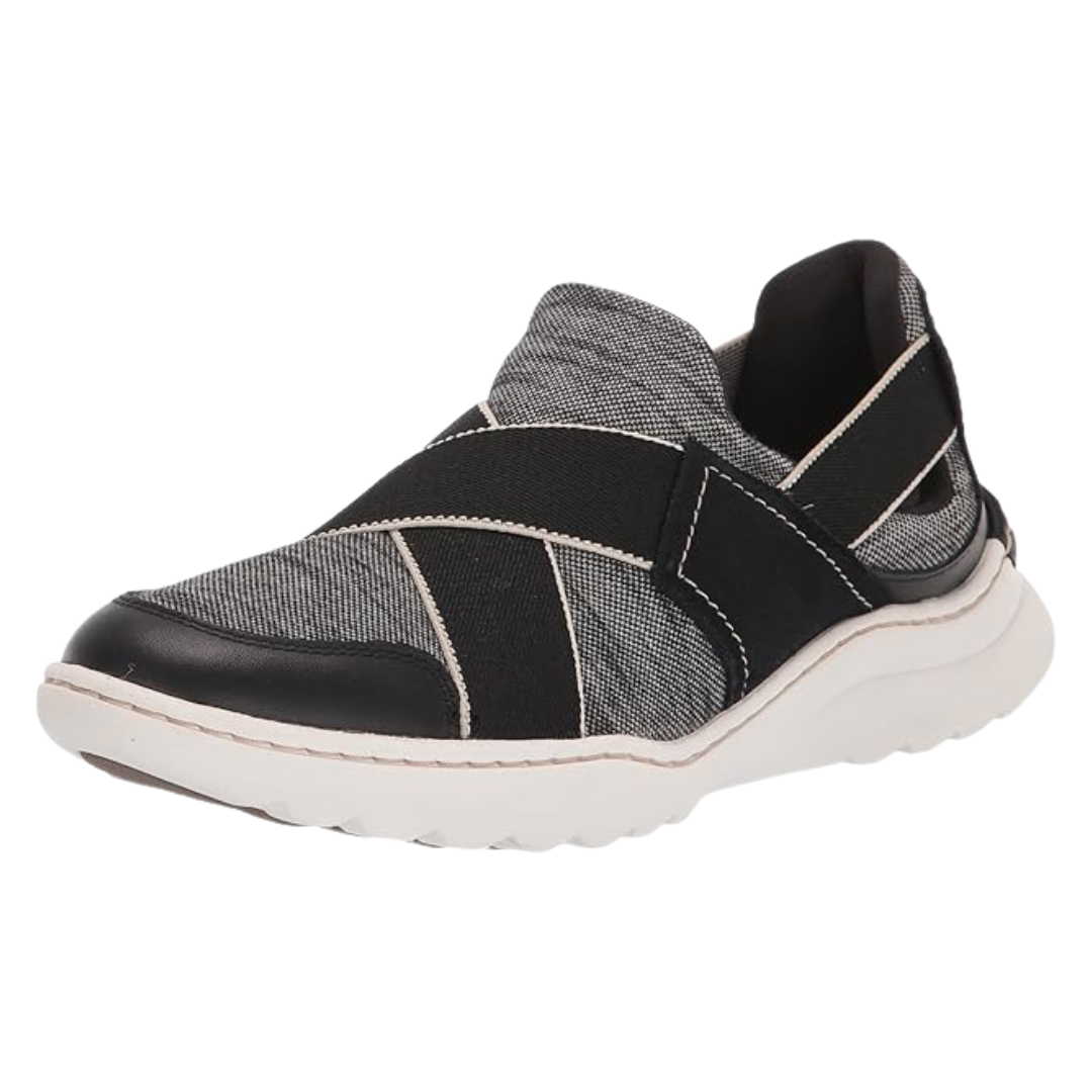 Clarks - Women's Teagan Go Slip - on Sneaker - Black / White