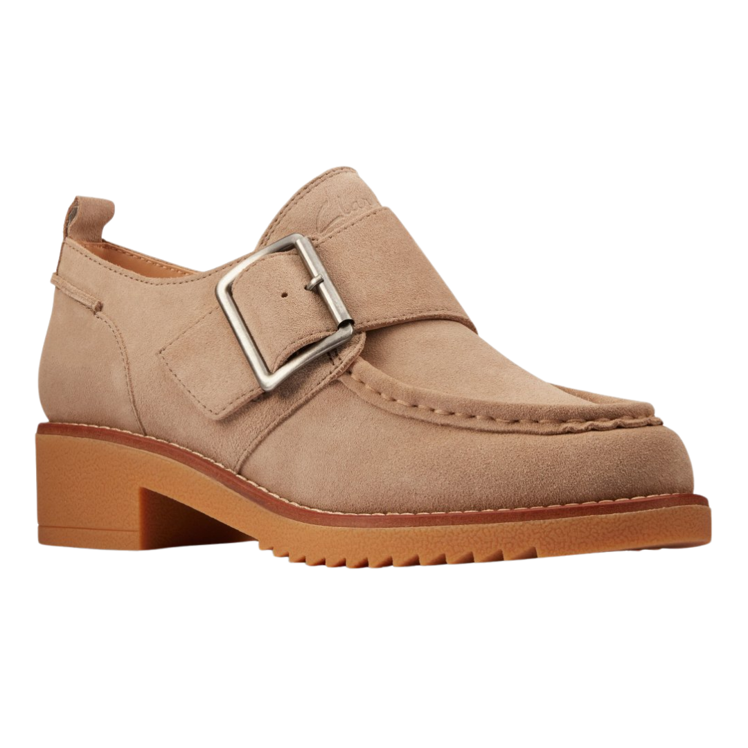 Clarks - Women's Eden Mid Monk - Sand Suede