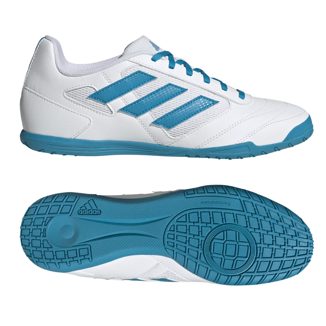 Adidas - Men's Super Sala 2 Indoor 'White Blue' - Cloud White / Bold Aqua / Bold Aqua