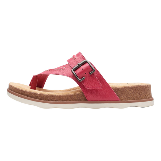 Clarks - Women's Brynn Madi Flat Sandals - Fuchsia Leather