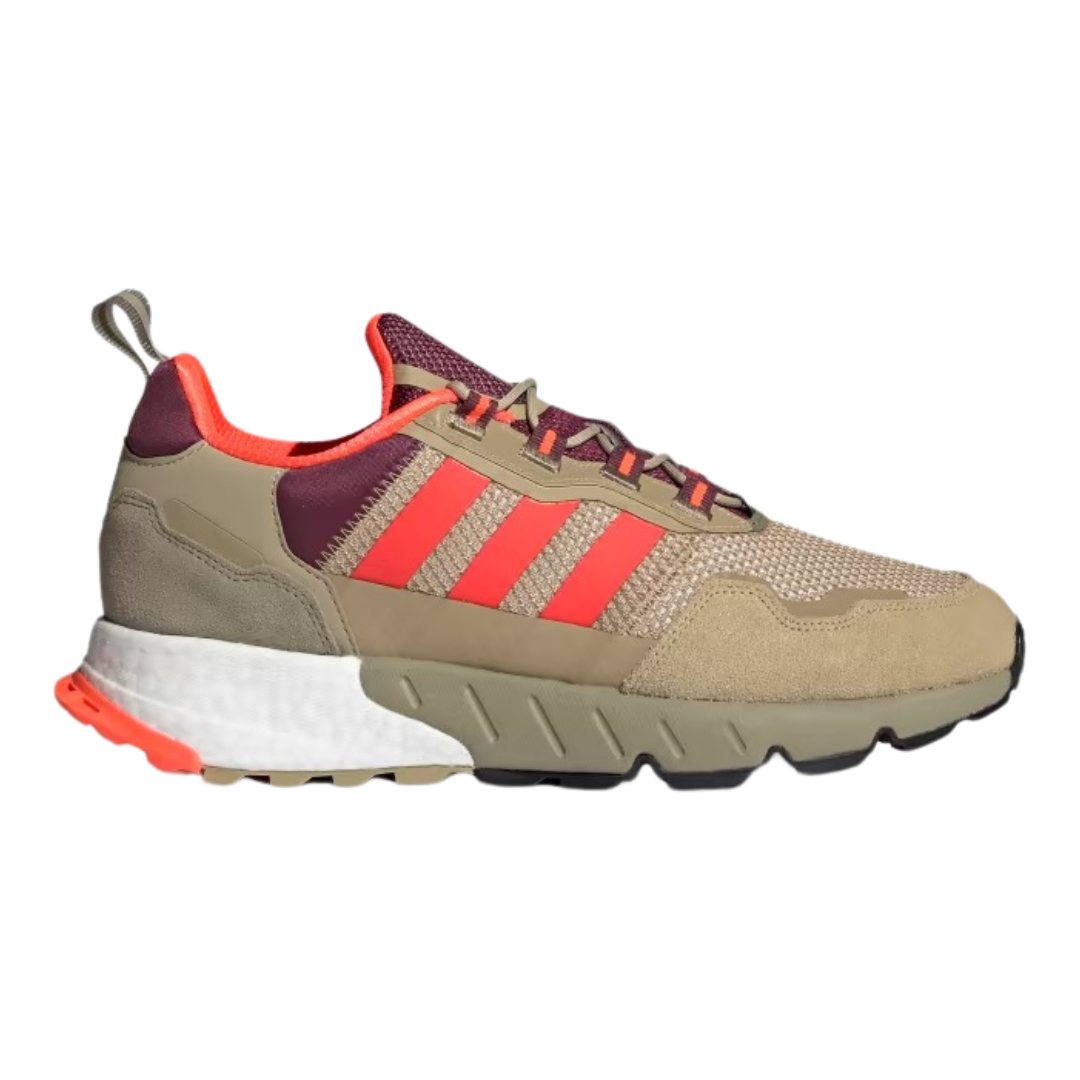 Adidas- Men`s ZX 1K Boost 'Beige Tone Victory Crimson' - Beige Tone / Solar Red / Victory Crimson