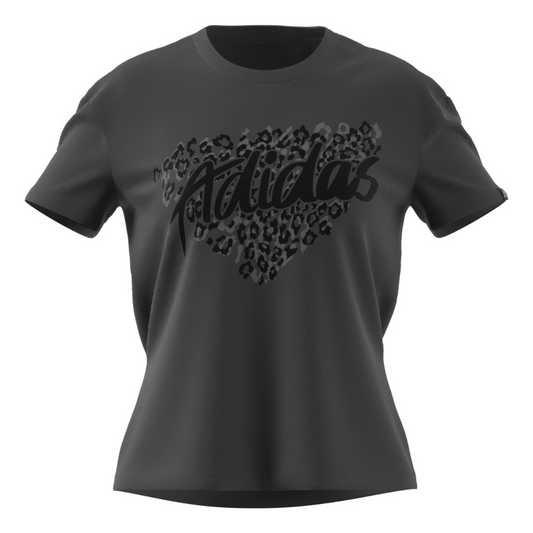 Adidas - Women's Leopard Graphic Tee Shirt - Grey