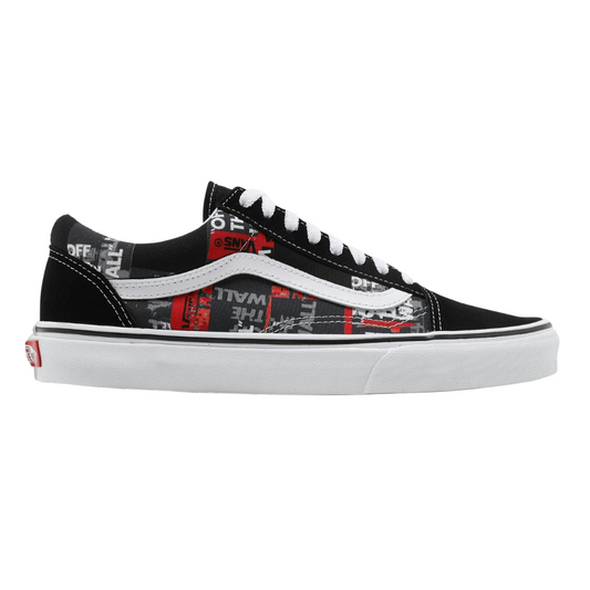 Vans - Men's Old Skool 'Packing Tape - Black' - Black / Red / True White