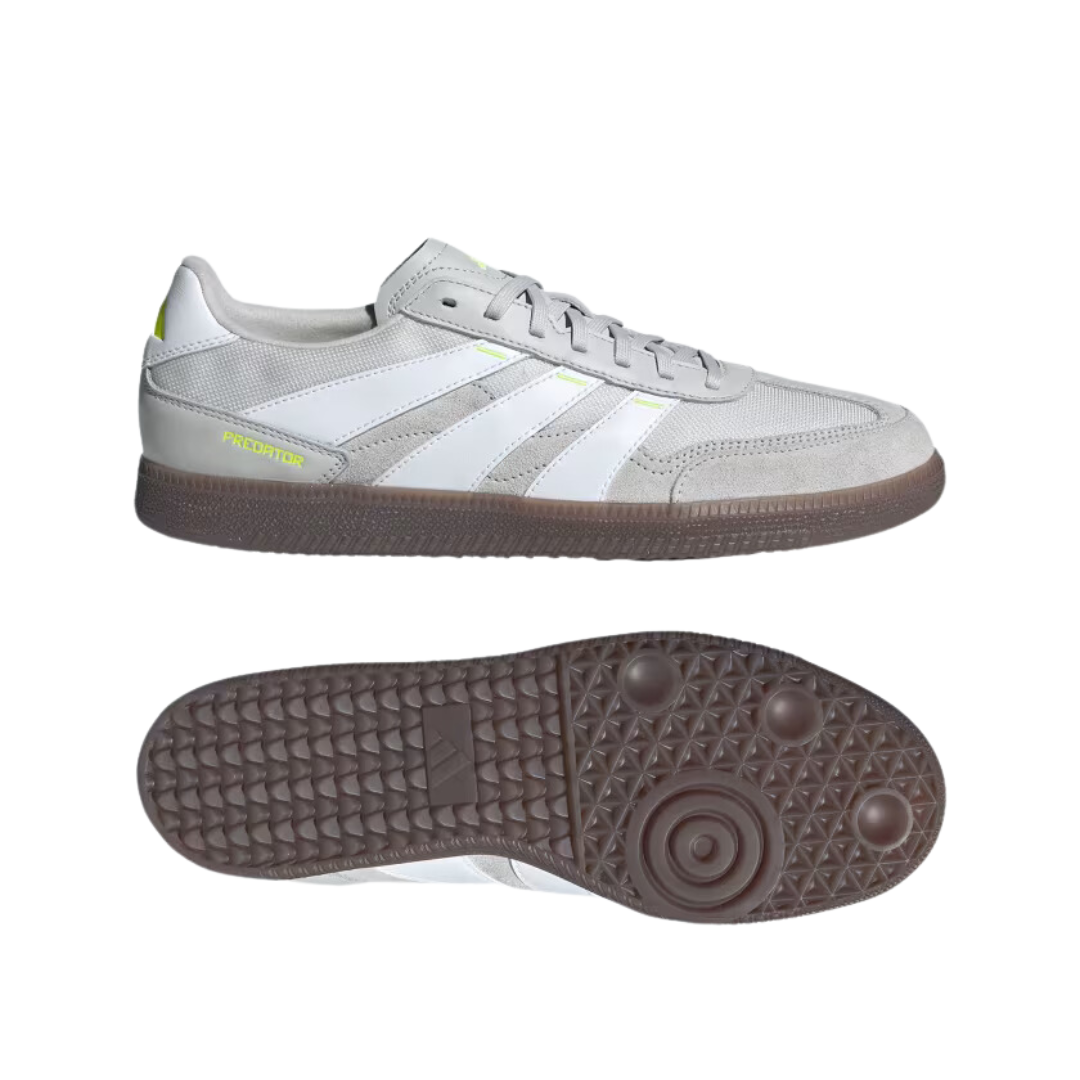 Adidas Predator 24 League Low Freestyle Soccer Shoes - Grey One / Cloud White / Team Solar Yellow 2