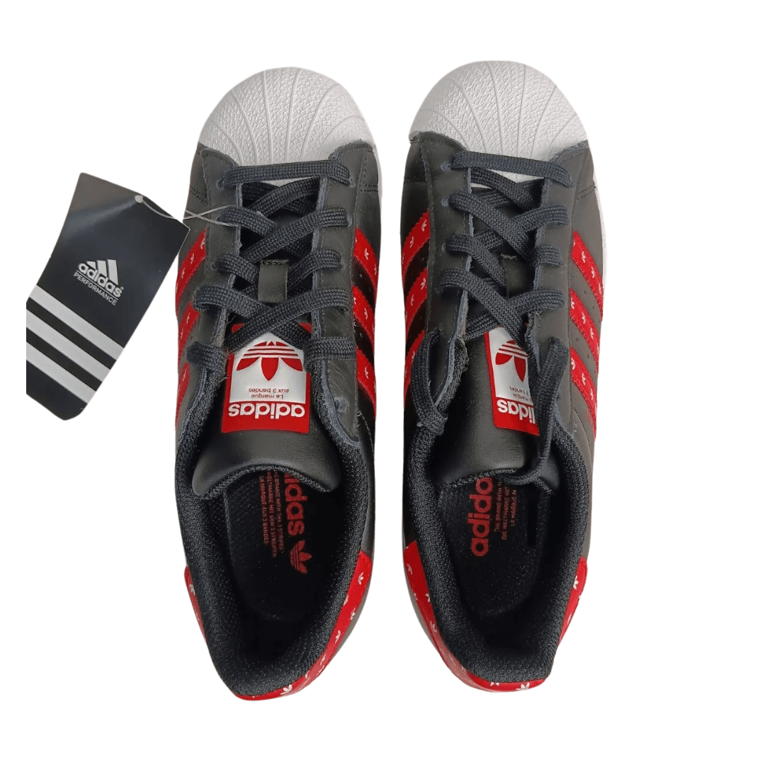 Adidas - Kid's Superstar J Youth Shoes - Black/ Red/ White