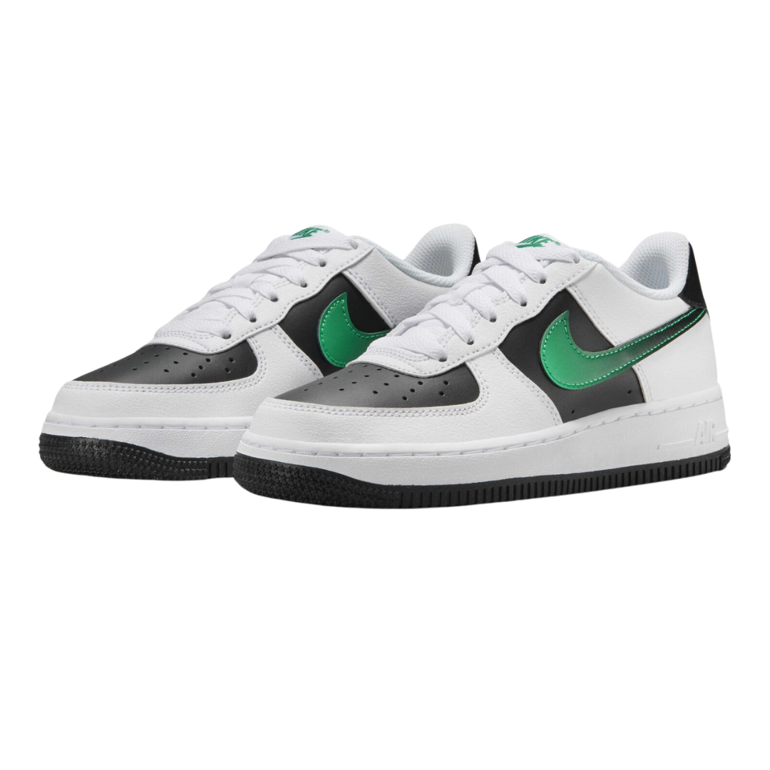 Nike - Kid's Air Force 1 LV8 2 GS 'White Black Malachite' - White/Black / Malachite / Stadium Green