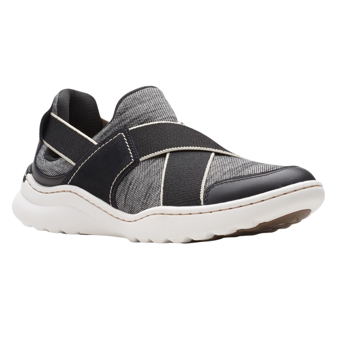 Clarks - Women's Teagan Go Slip - on Sneaker - Black / White