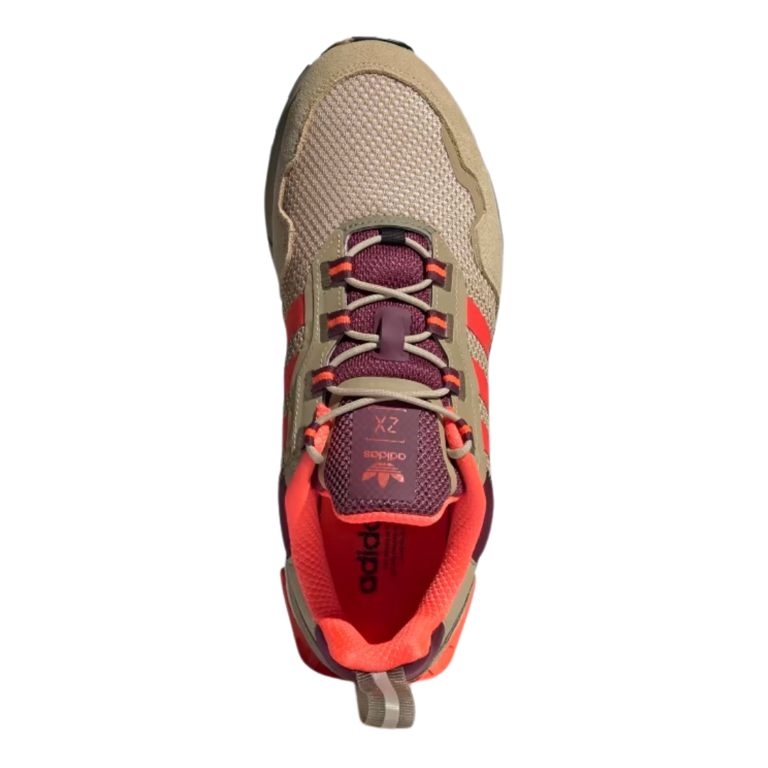 Adidas- Men`s ZX 1K Boost 'Beige Tone Victory Crimson' - Beige Tone / Solar Red / Victory Crimson