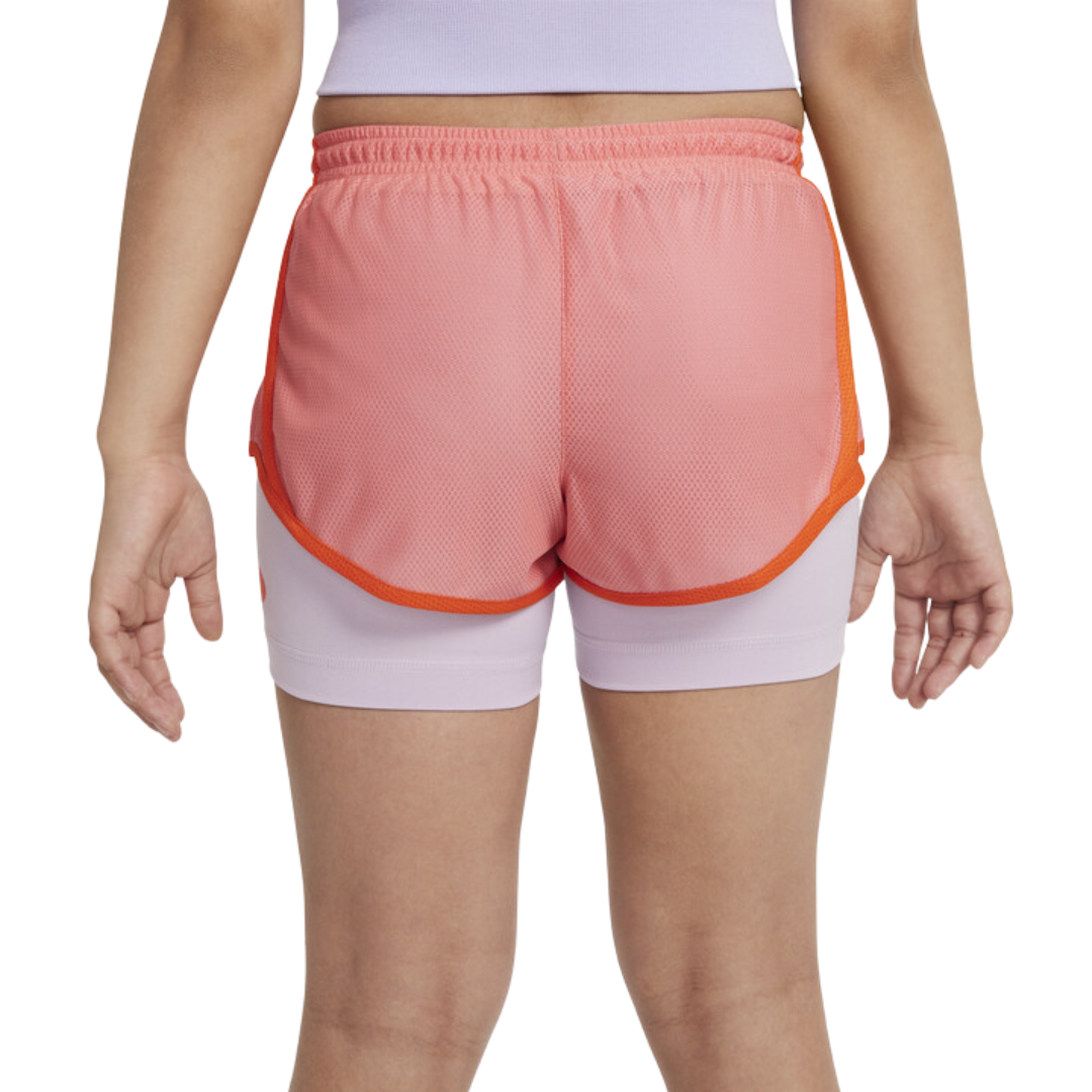 Nike - Dri - Fit Tempo Big Kids 2 - in - 1 Training Shorts - Pink Salt / Doll / Rush Orange / Rush Orange