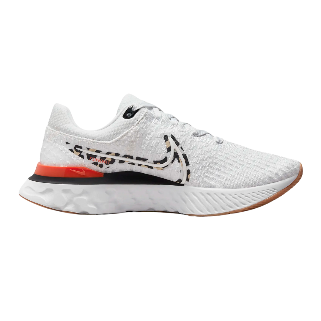 Nike - Women's React Infinity Run Flyknit 3 'Leopard' - Platinum Tint / Team Orange / Black / Metallic Summit White