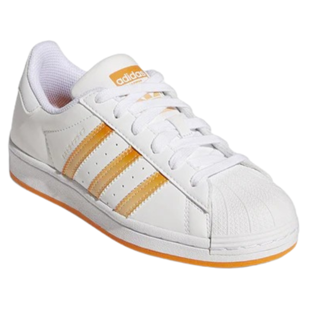 Adidas - Kid's Superstar J 'White Orange Rush' - Cloud White / Orange Rush / Acid Orange