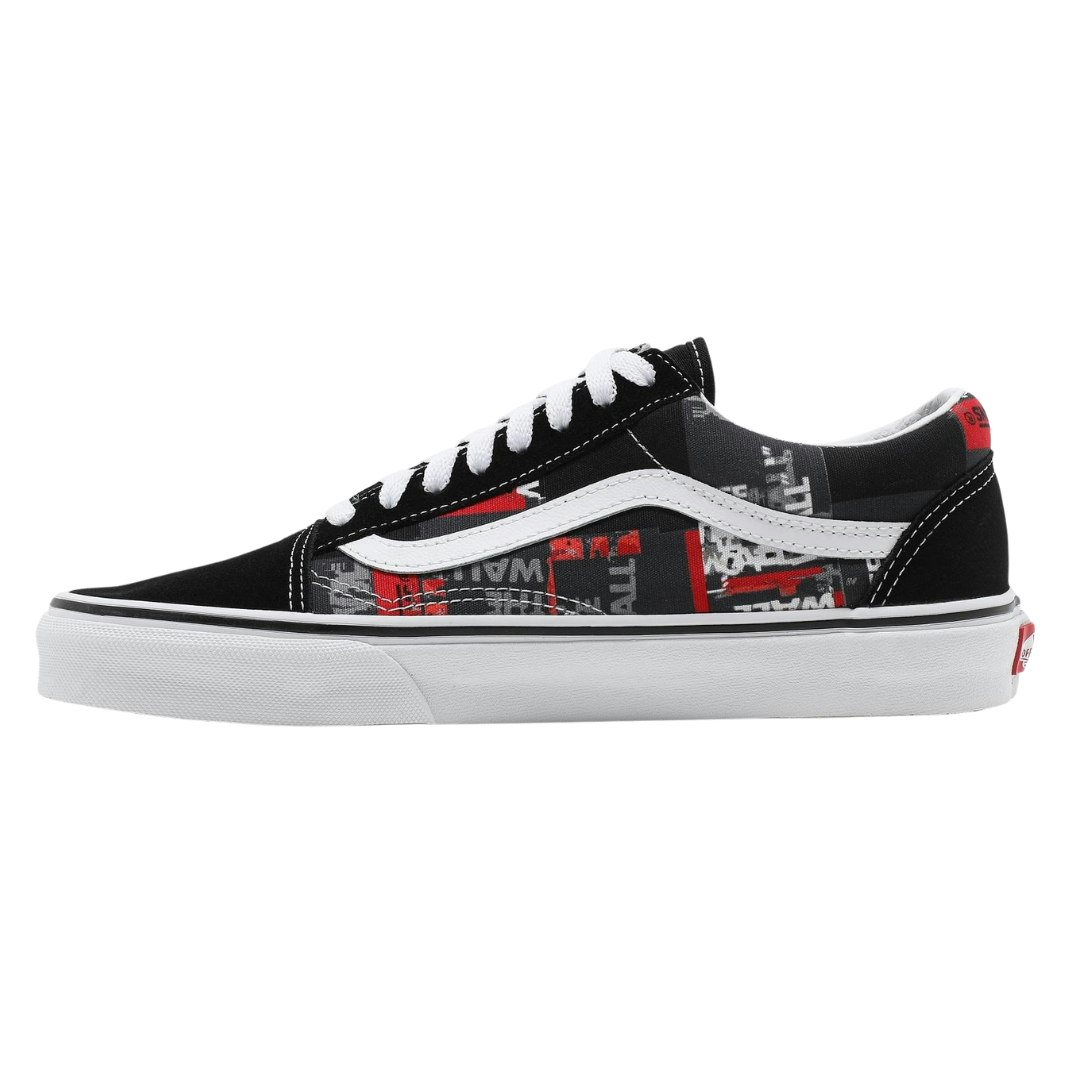 Vans - Men's Old Skool 'Packing Tape - Black' - Black / Red / True White