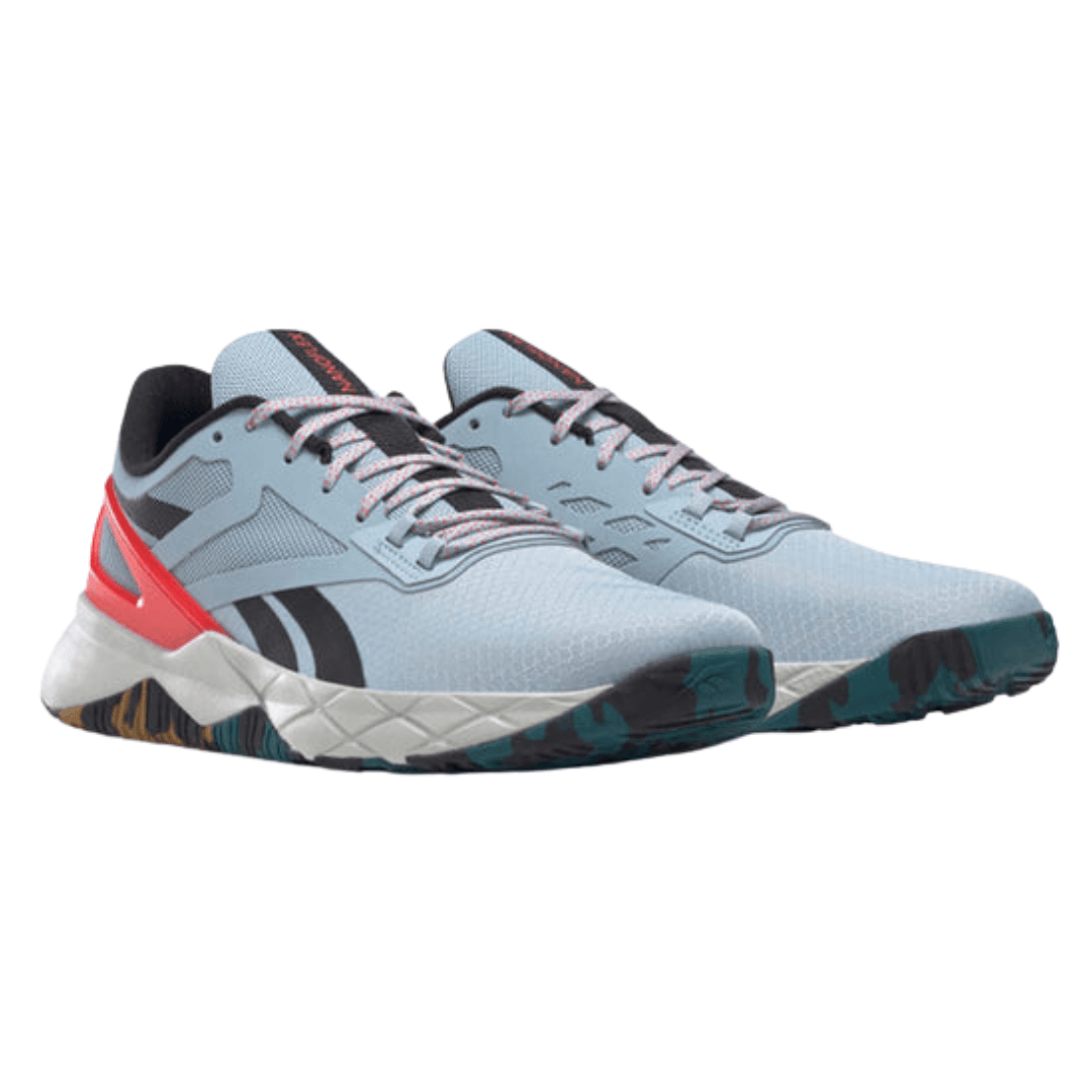 Reebok - Men's Nanoflex TR 'Gable Grey Cherry Camo' - Gable Grey / Core Black / Neon Cherry