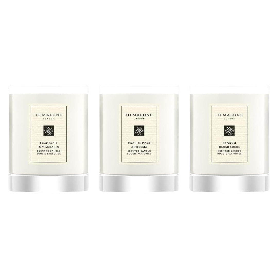 Jo Malone - Travel Candle Trio - Lime Basil & Mandarin / English Pear & Freesia / Peony & Blush Suede - 2.2 Oz