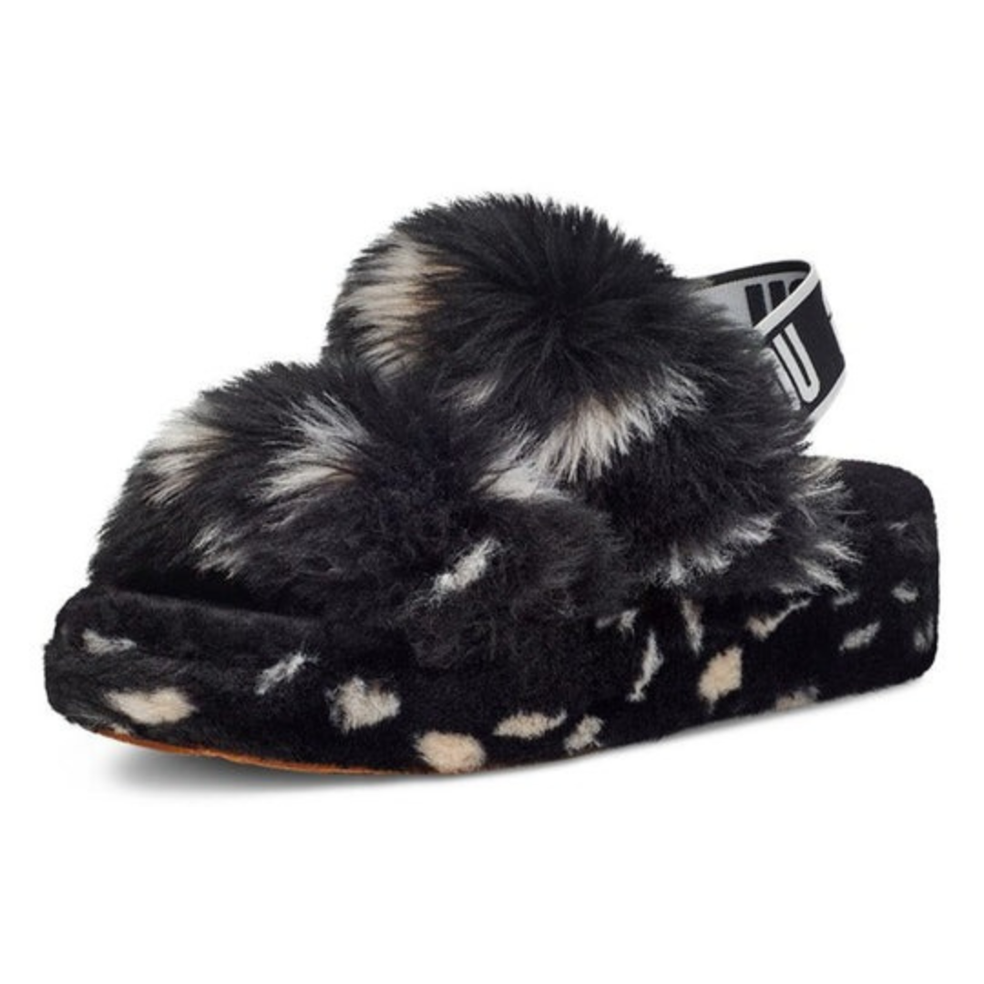 UGG - Women's Oh Yeah Slide 'Black White Spots' - Black / White