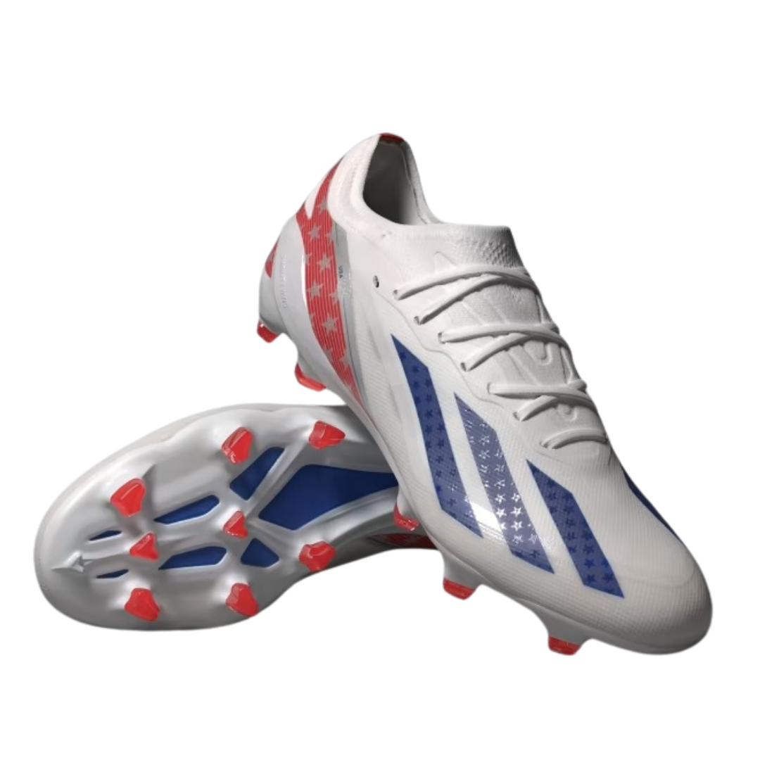 Adidas - Men's X Crazyfast.1 FG 'USA' - Cloud White / Power Blue / Red