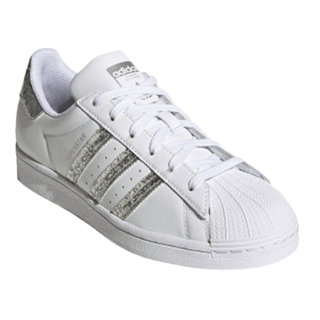 Adidas - Women's Superstar 'Glitter' - Cloud White / Silver Metallic / Silver Metallic