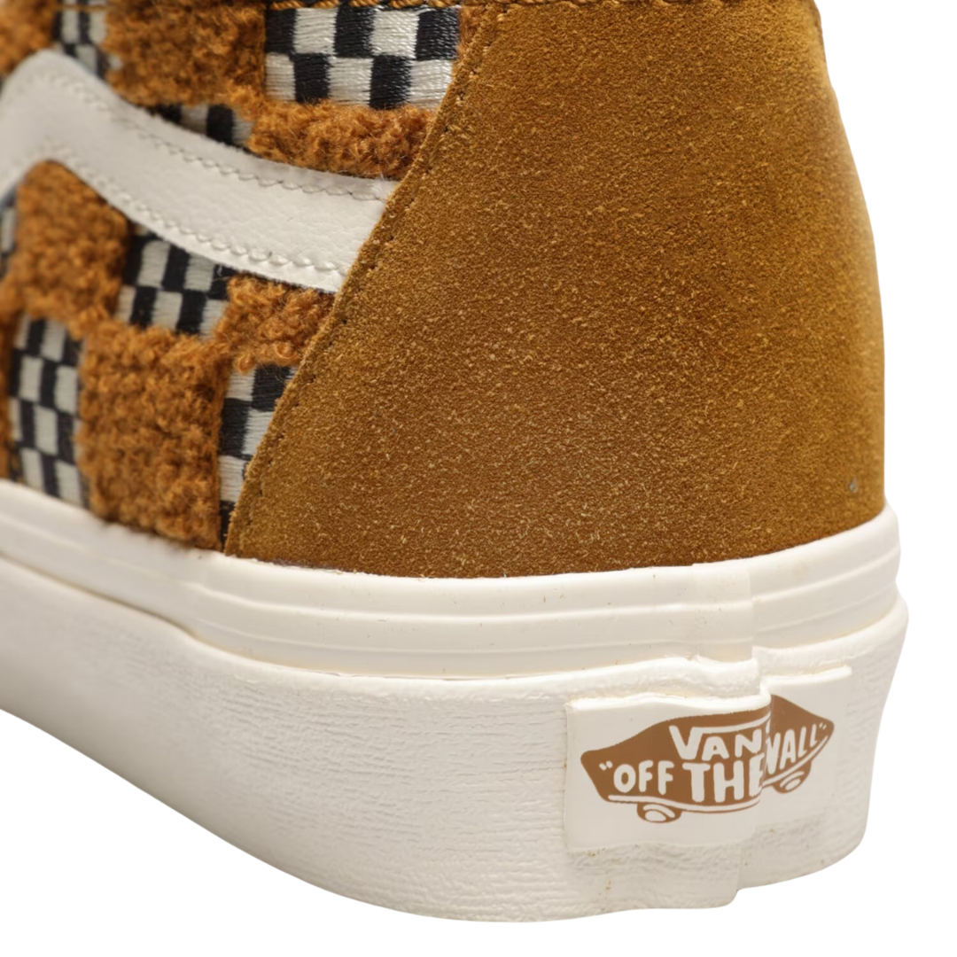 Vans - Men's Sk8 - Hi Tapered Tufted Check - Golden Brown