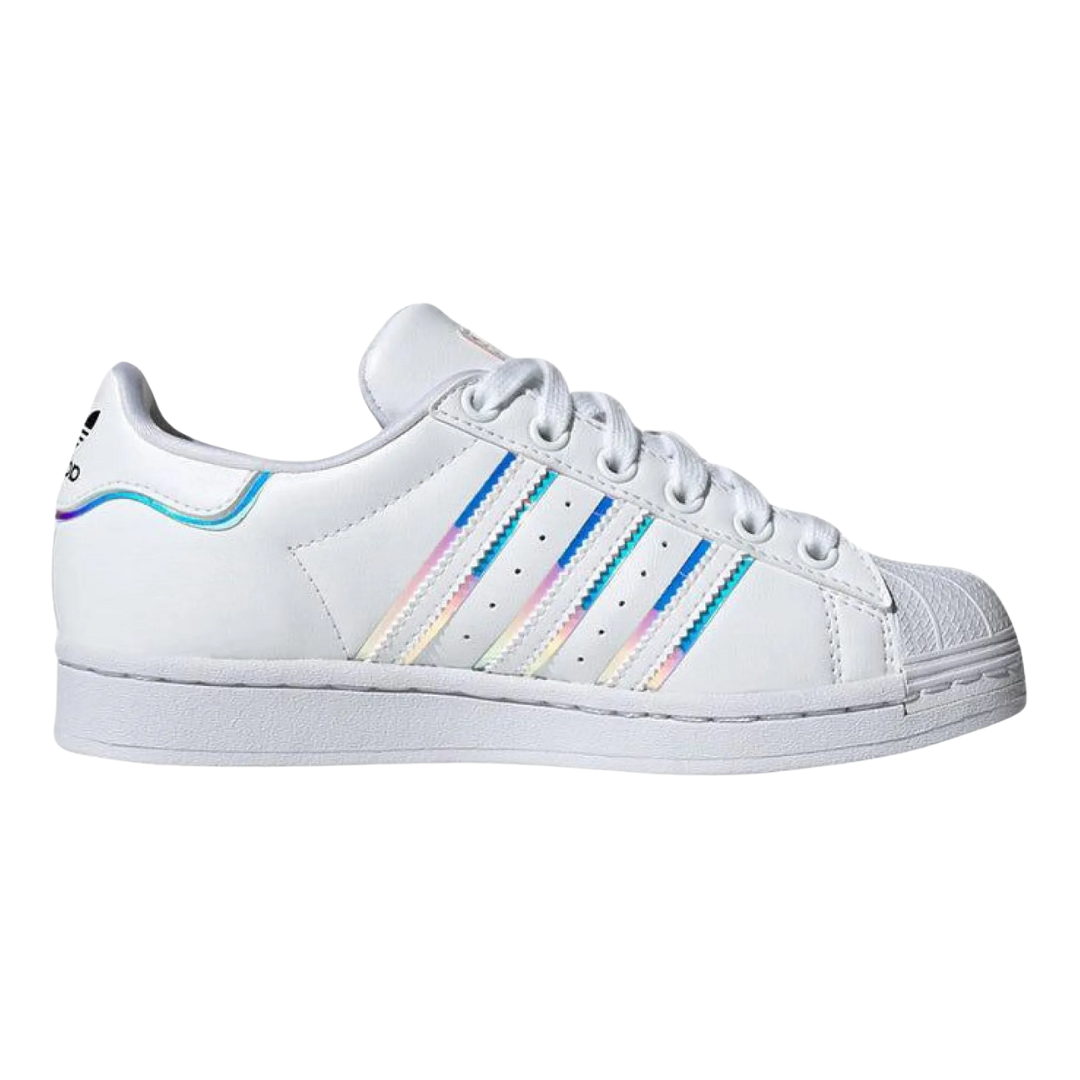 Adidas - Kid's Superstar Big Kid 'Iridescent' - Cloud White / Cloud White / Core Black