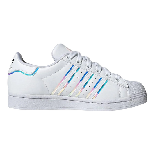 Adidas - Kid's Superstar Big Kid 'Iridescent' - Cloud White / Cloud White / Core Black