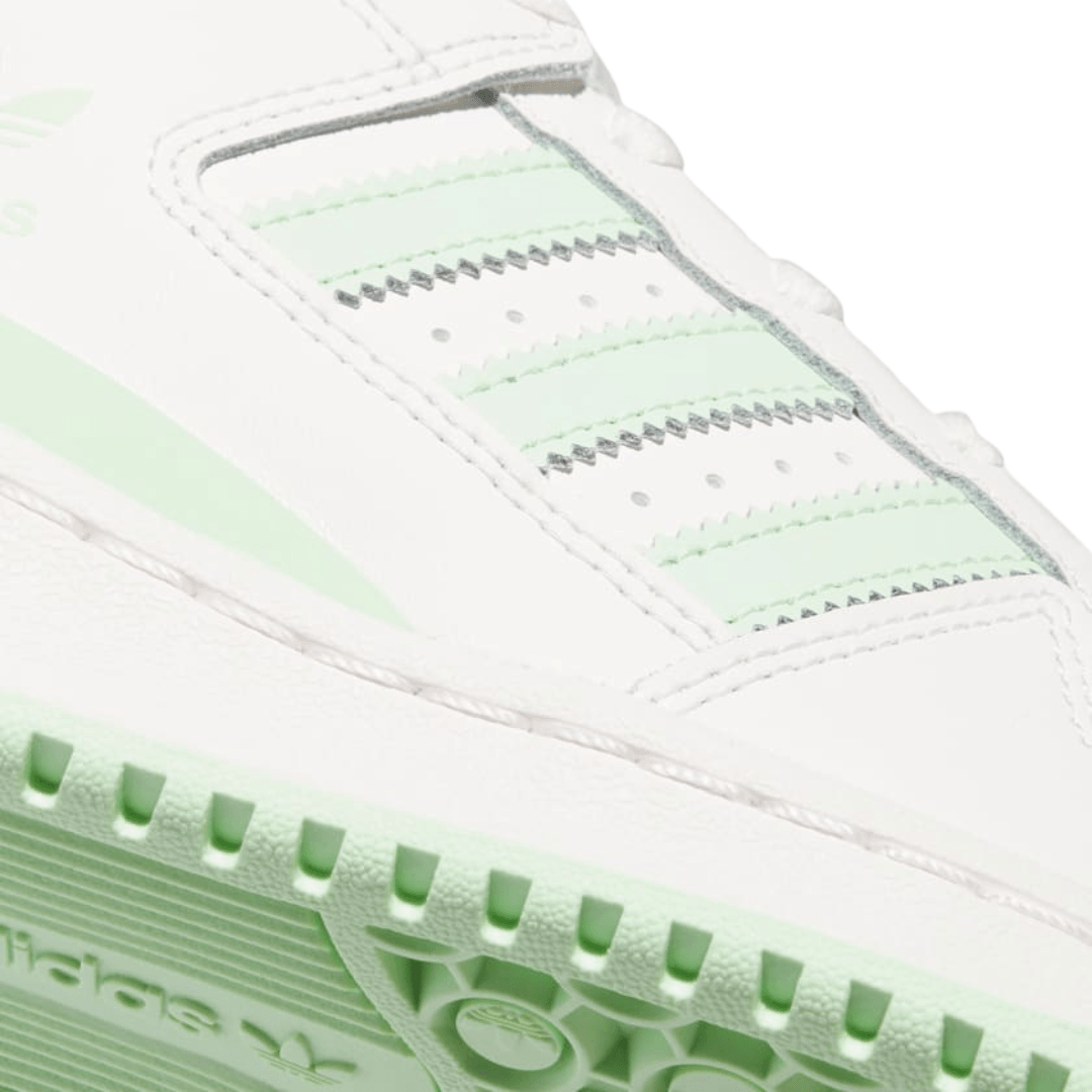 Adidas - Women's Forum Low CL Shoes - Cloud White/ Semi Green Spark/ Cloud White