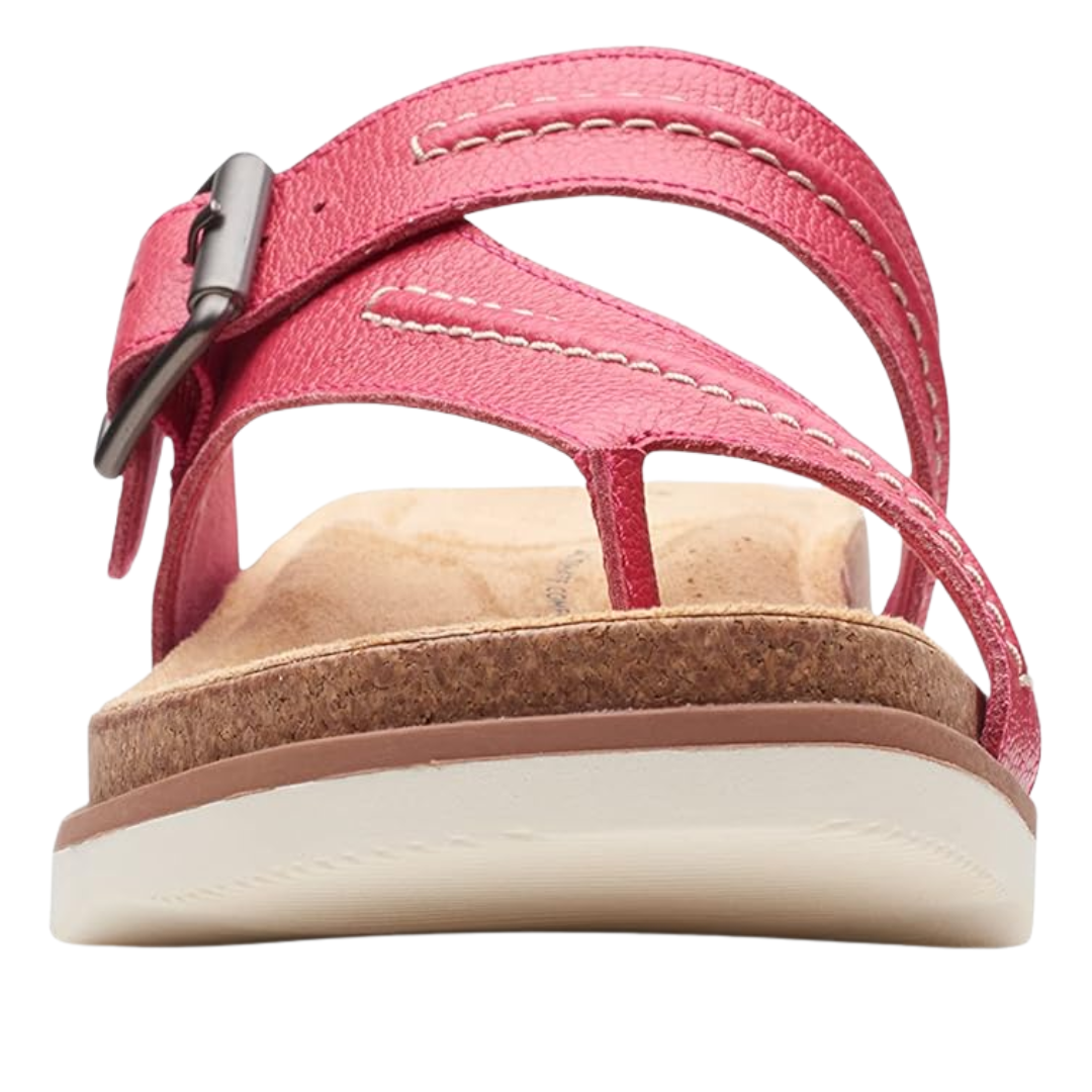 Clarks - Women's Brynn Madi Flat Sandals - Fuchsia Leather