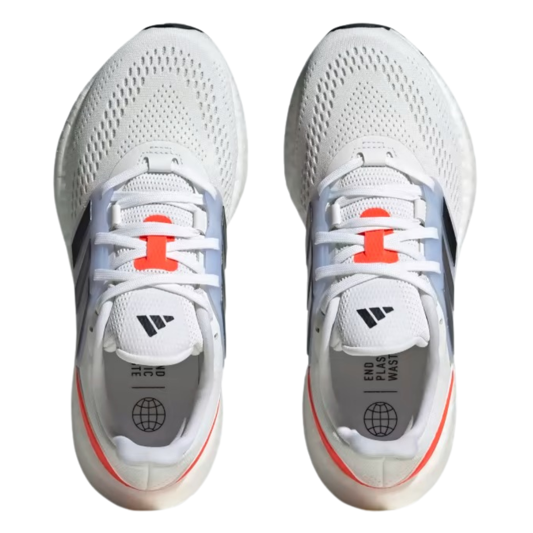 Adidas - Women's PureBoost 22 'Crystal White Orange' - Crystal White / Core Black / Cloud White