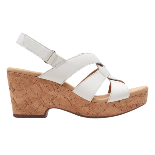 Clarks - Women's Giselle Beach 'White Leather' - White Leather