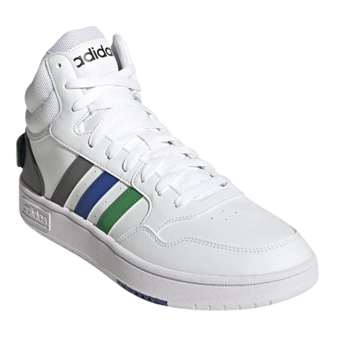 Adidas - Men's Hoops 3.0 Mid Classic 'World Friendship Day' - Cloud White / Green / Royal Blue