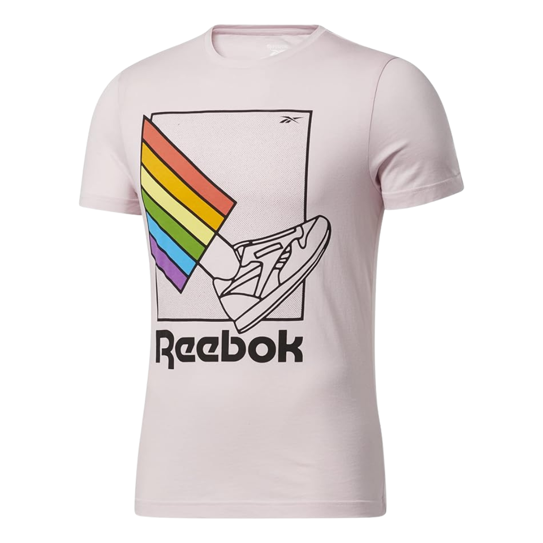 Reebok - Men's Ts Pride Graphic Tee - Frost Berry / Pride Rainbow Graphic