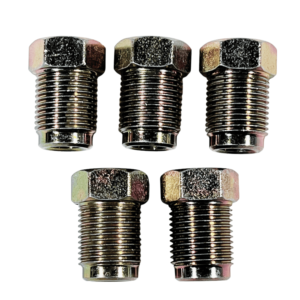 Auto Supplies Direct Brake Line Tube Nuts For 1/4 Tube (12mm x 1.0 thread, Bubble Flare) Pack of 5