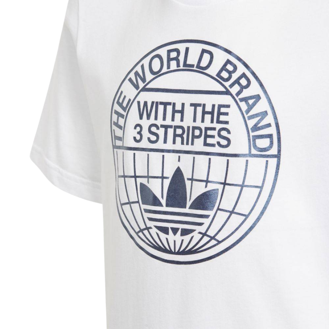 Adidas - Kid's Original Unisex Youth Tee Shirt - White / Crew Navy