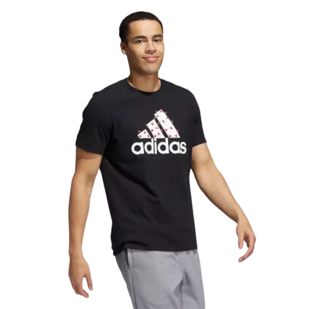 Adidas - Men's Winter Holiday Lights Amplifier Logo Graphic Tee - Black