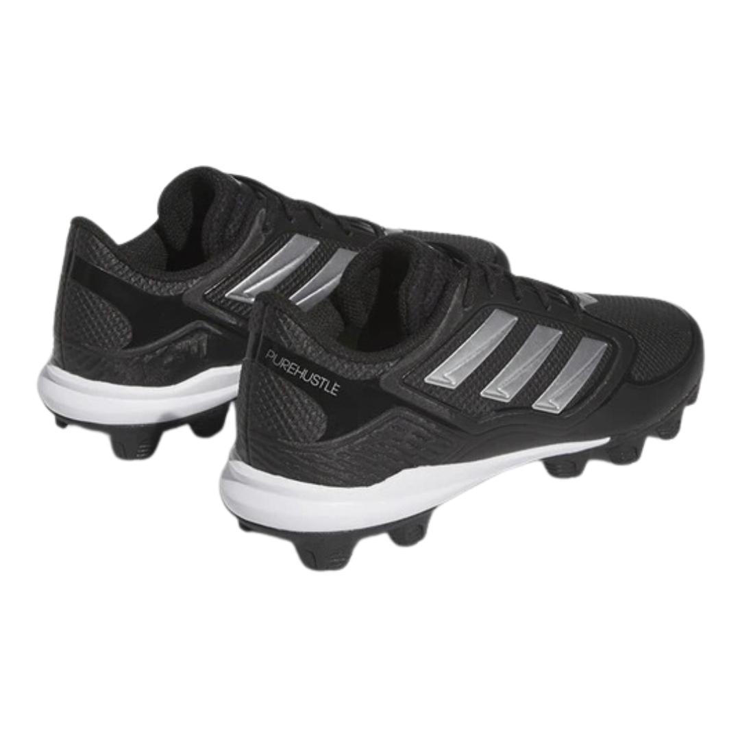 Adidas - Men's PureHustle 3 MD 'Black Silver Metallic' - Core Black / Silver Metallic / Silver Metallic