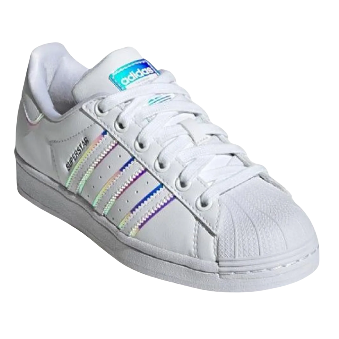 Adidas - Kid's Superstar Big Kid 'Iridescent' - Cloud White / Cloud White / Core Black