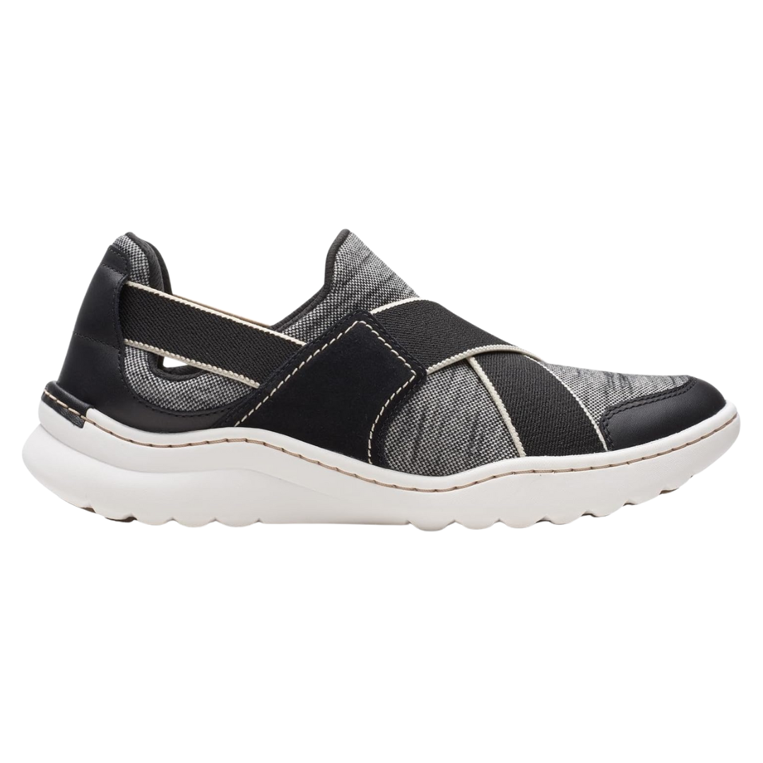 Clarks - Women's Teagan Go Slip - on Sneaker - Black / White