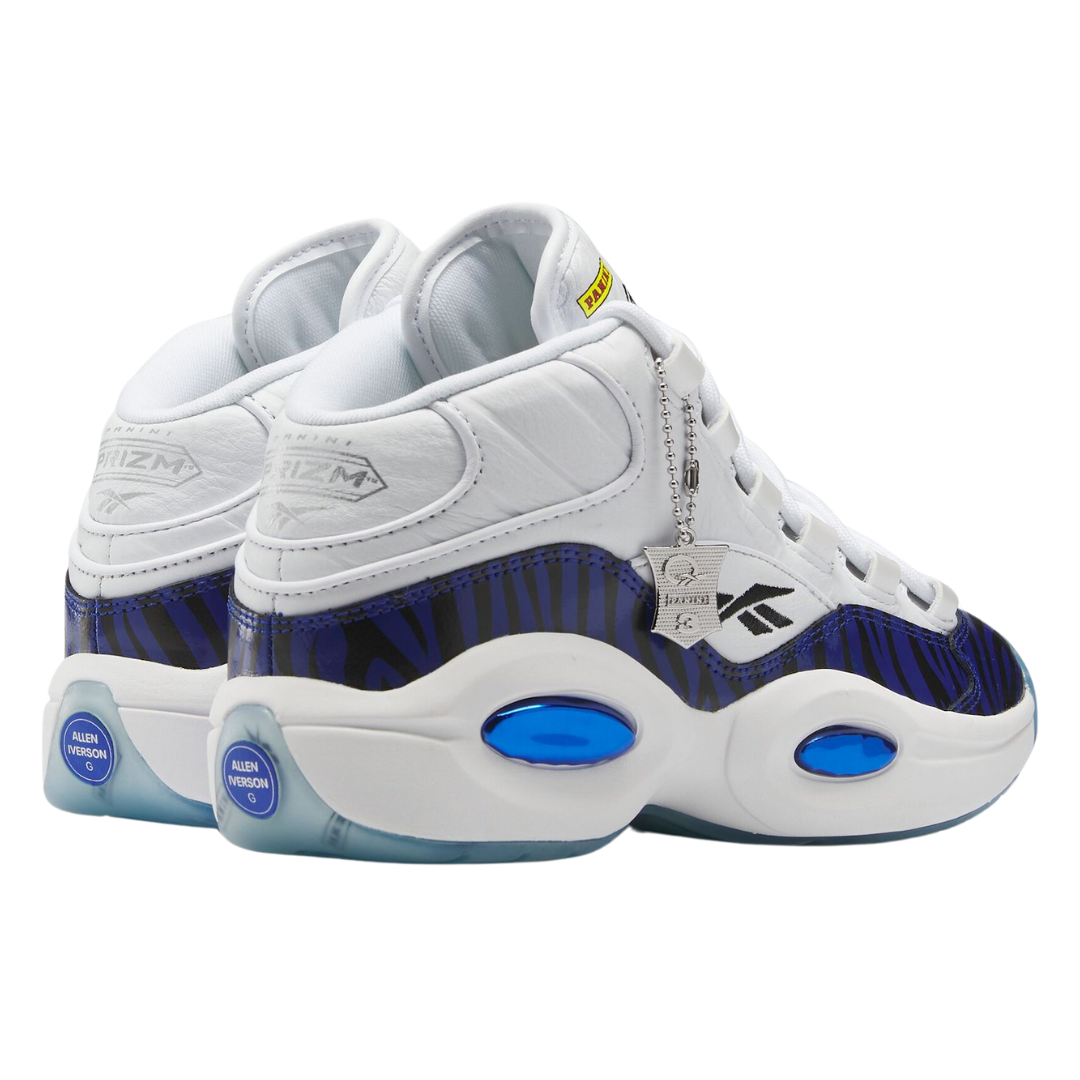 Reebok - Kid's Panini x Question Mid Big Kid 'Tiger Prizm' - Footwear White / Classic Cobalt / Core Black