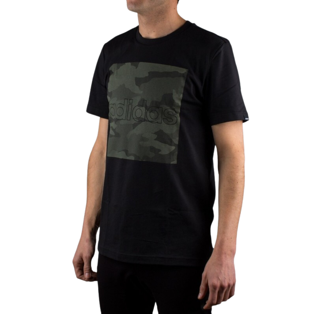 Adidas - Men's Camouflage Box Tee - Black / Legacy Green