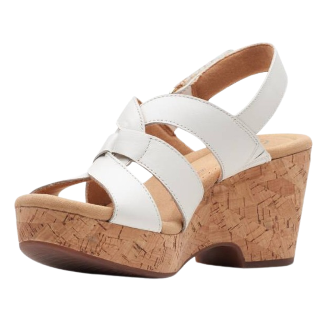 Clarks - Women's Giselle Beach 'White Leather' - White Leather